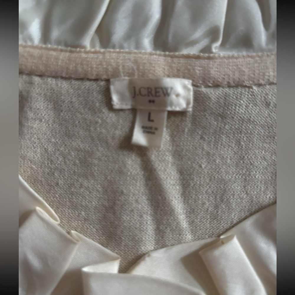 J. Crew Cream Ruffle Top - Picture 2 of 4